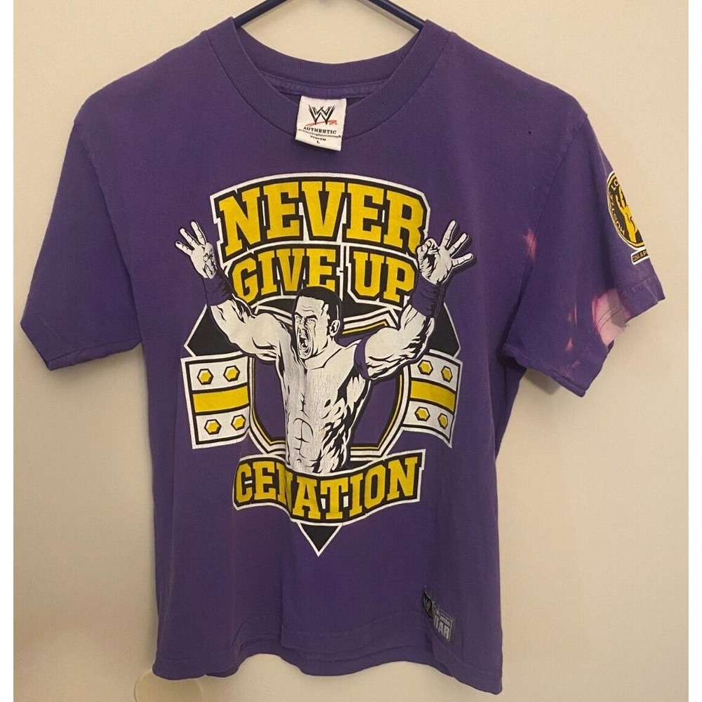WWE John‎ Cena Never Give Up Cenation WWF T-Shirt Youth Size Large